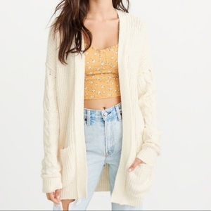 Abercrombie & Fitch Cable Knit Cardigan Sweater